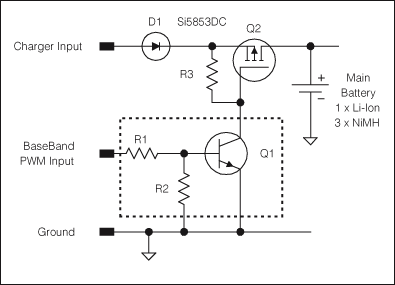 Figure 1. Typical charger-input circuitry for a mobile phone.