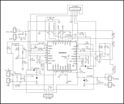 圖9. xDSL電源管理方案。輸入: 9V至12V。輸出: VOUT1 = 5V/550mA (最大1A), VOUT2> = 1.2V/550mA (最大1A)。輸出1為輸出2變換器提供電源。每個變換器的開關頻率為2.2MHz。