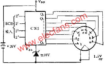 C305用一組電源驅動20V熒光數碼管線路圖  www.solar-ruike.com.cn