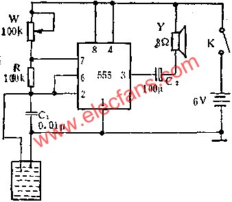 555電路組成液位控制器電路圖  www.solar-ruike.com.cn