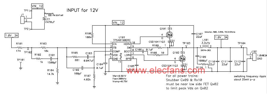 TPS40190DRC應用電路 www.solar-ruike.com.cn