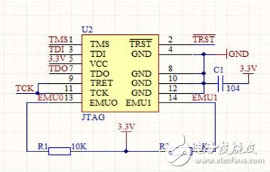 圖3 JTAG電路設計